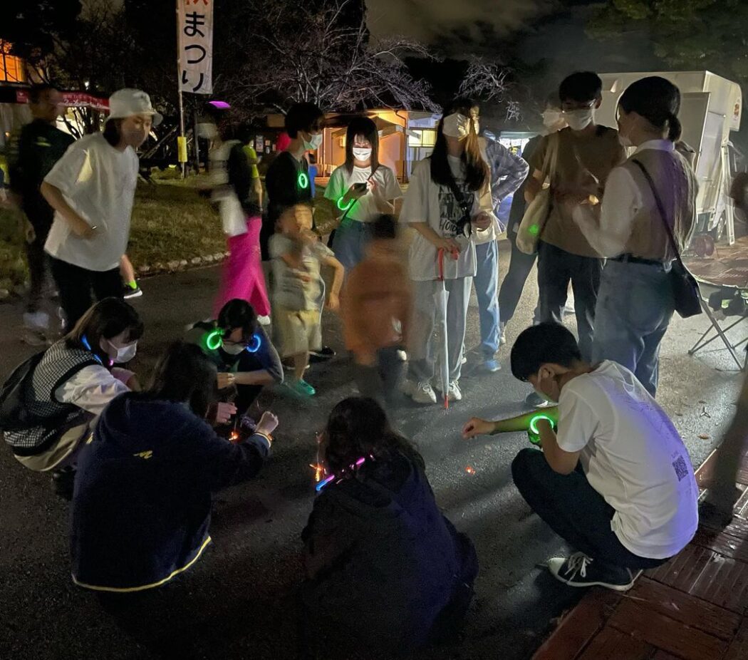 宵酔公宴での線香花火